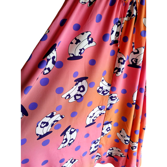 Shein Womens High rise Trouser Wide Leg Pants Size Large Orange Pink - Picture 4 of 6